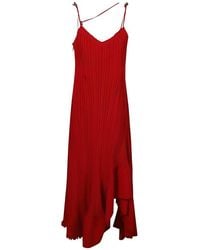 Lanvin - Pleated Sleeveless Dress - Lyst