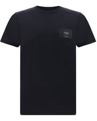 Fendi - Logo Patch Crewneck T-shirt - Lyst