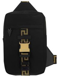 Versace Logo Buckle Belt Bag - Black