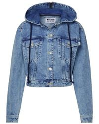 Moschino - Jeans Drawstring Hooded Denim Jacket - Lyst