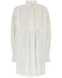 Valentino - Ruffled Long-Sleeved Mini Dress - Lyst