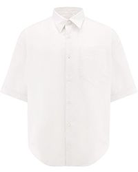 Ami Paris - Paris Logo Embroidered Short Sleeved Shirt - Lyst