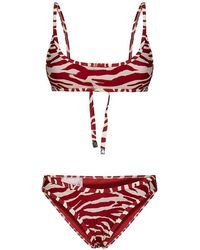 The Attico - Zebra-print Bikini Set - Lyst