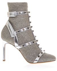 Valentino Valentino Garavani Rockstud Sock Boots - Metallic