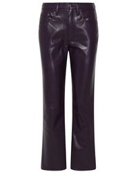 Agolde - Riley Burgundy Leather Trousers - Lyst
