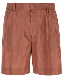 Valentino - Copper Silk Bermuda Shorts - Lyst
