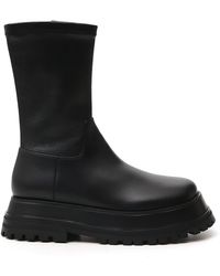 Burberry Hurr Chunky Sole Zip-up Boots - Black