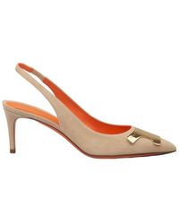 Santoni - Slingback Pointed Toe Pumps - Lyst