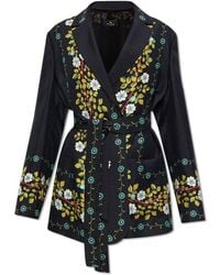Etro - Blazer With Belt - Lyst