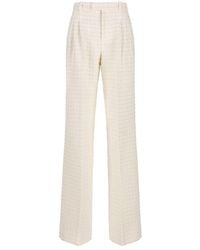 Gucci - Wide Leg Tweed Trousers - Lyst
