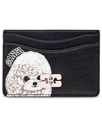 Ganni Poodle Bou Flap Card Holder in Blue | Lyst