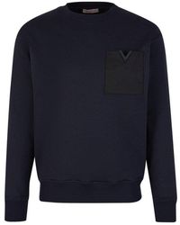 Valentino - Logo Plaque Crewneck Sweatshirt - Lyst