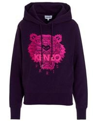 KENZO Neon Tiger Hoodie - Purple