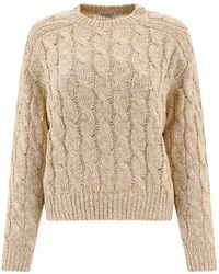 Brunello Cucinelli - Cable-knit Sequin Sweater - Lyst