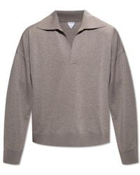 Bottega Veneta - Bv Embroidered Knitted Polo Shirt - Lyst