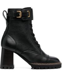 See By Chloé - 'mallory' Heeled Ankle Boots, - Lyst