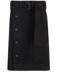 Lemaire - Midi Skirt With Belt And Buttons - Lyst