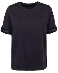 Fay - Pleated Sleeve Crewneck T-shirt - Lyst