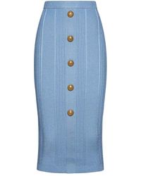 Balmain - Viscose-blend Knit Midi Skirt - Lyst
