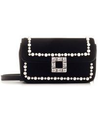 Roger Vivier - Jeu De Fille Embellished Velvet Clutch Bag - Lyst