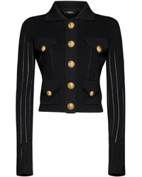 Balmain - Buttoned Ribbed Cardigan - Lyst