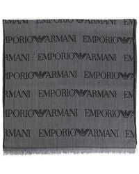 Emporio Armani - Scarf With Logo - Lyst