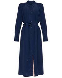 Paul Smith - Silk Dress With A Waist Belt - Lyst