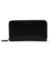 Emporio Armani - Logo Printed Zip-Around Wallet - Lyst