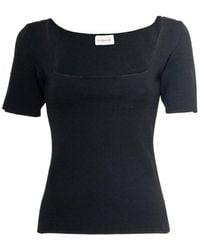 P.A.R.O.S.H. - Short-sleeved Square Neck Top - Lyst