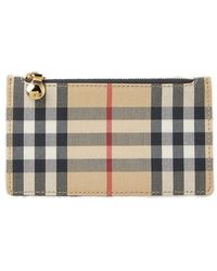 Burberry Checked Zipped Cardholder - Multicolour