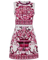 Dolce & Gabbana - Majolica Print Brocade Mini Dress - Lyst