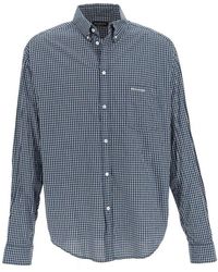 Balenciaga - Checked Long-sleeved Shirt - Lyst