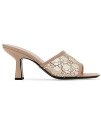 Gucci - GG Embellished Heeled Sandals - Lyst