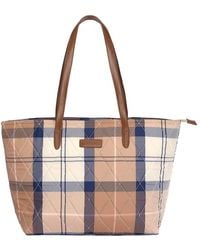 Barbour - Wetherham Checkered Quilted Tote Bag - Lyst