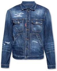 DSquared² - Distressed Buttoned Denim Jacket - Lyst