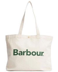 Barbour - Logo Printed Tote Bag - Lyst