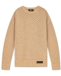 DSquared² - Openwork Knit Crewneck Pullover - Lyst