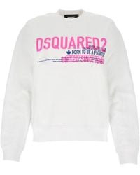 DSquared² Logo Print Crewneck Sweatshirt - White