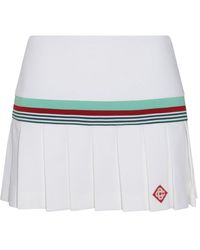 Casablanca - White Cotton Blend Tennis Mini Skirt - Lyst