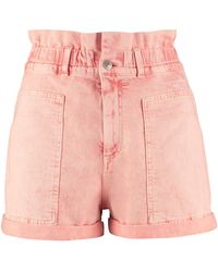 Stella McCartney High Waist Denim Shorts - Pink