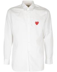 COMME DES GARÇONS PLAY - Heart Logo Patch Buttoned Shirt - Lyst