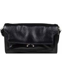 Marni - Black Trunk Soft Small Leather Shoulder Bag With Logo - Lyst
