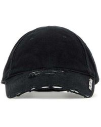 Balenciaga - Black Denim Baseball Cap - Lyst