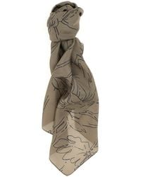 Brunello Cucinelli - Printed Silk Scarf Scarves, Foulards - Lyst