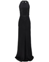 N°21 - Lace Satin Long Dress Dresses - Lyst