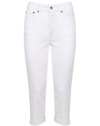 Dondup - Button Detailed Cropped Jeans - Lyst