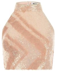 Koche Open Back Sequinned Top - Pink