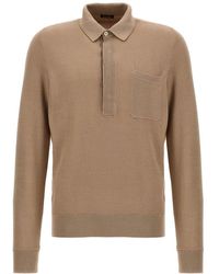 Zegna - Long-sleeved Knitted Polo Shirt - Lyst