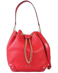 MICHAEL Michael Kors Leather Alanis Large Bucket Bag in Black - Lyst
