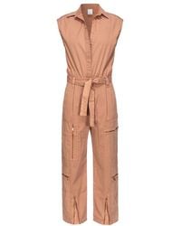 Pinko - Belted Sleeveless Jumpsuit - Lyst